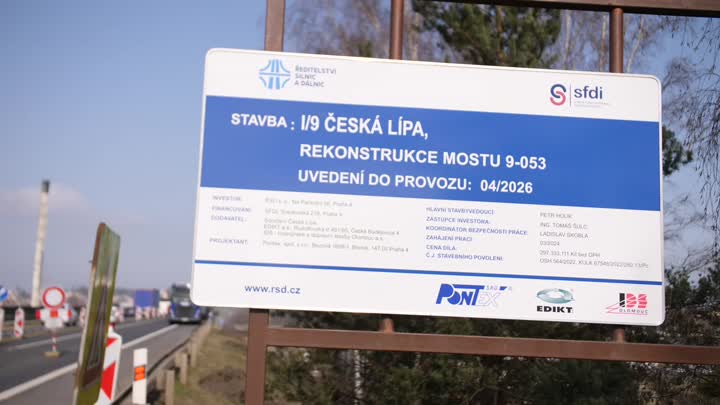 Most na silnici I/9 v České Lípě je obousměrně průjezdný